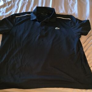 Lacoste Men's Dark Blue Polo with White Accents